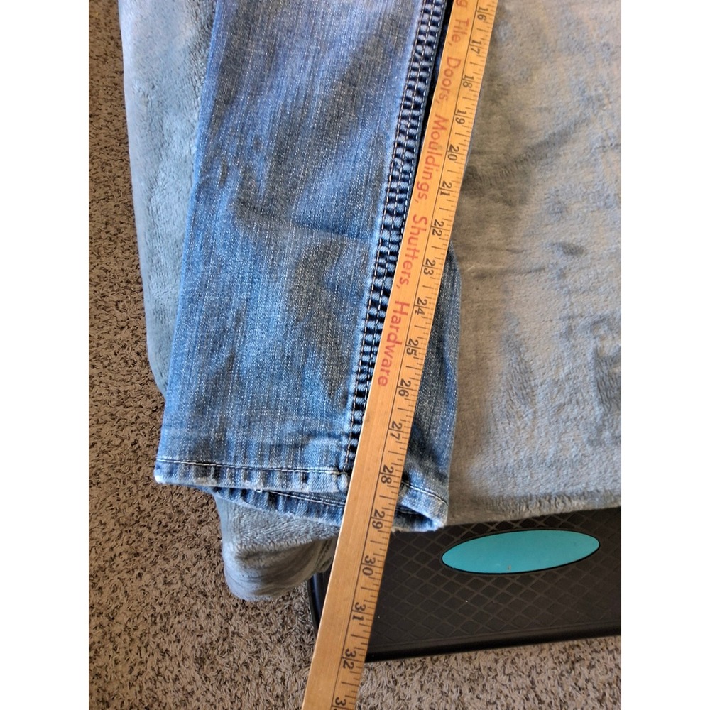 BKE Carter Straight Leg Jeans Mens 31R Medium Wash Stretch Denim Contrast Stitch - Picture 7 of 11